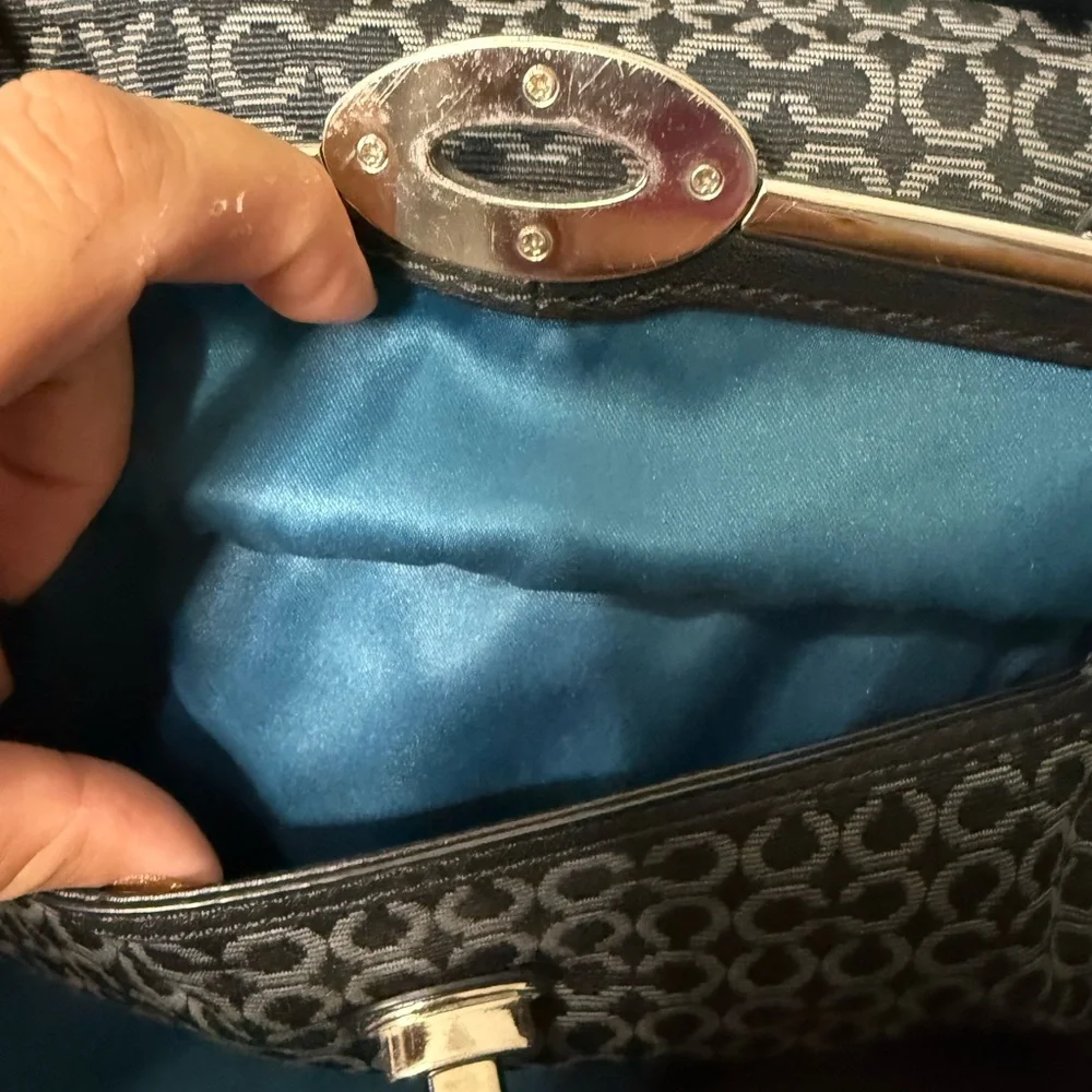 Coach Black and Gray Patterned Shoulder Bag - Picture 8 of 12